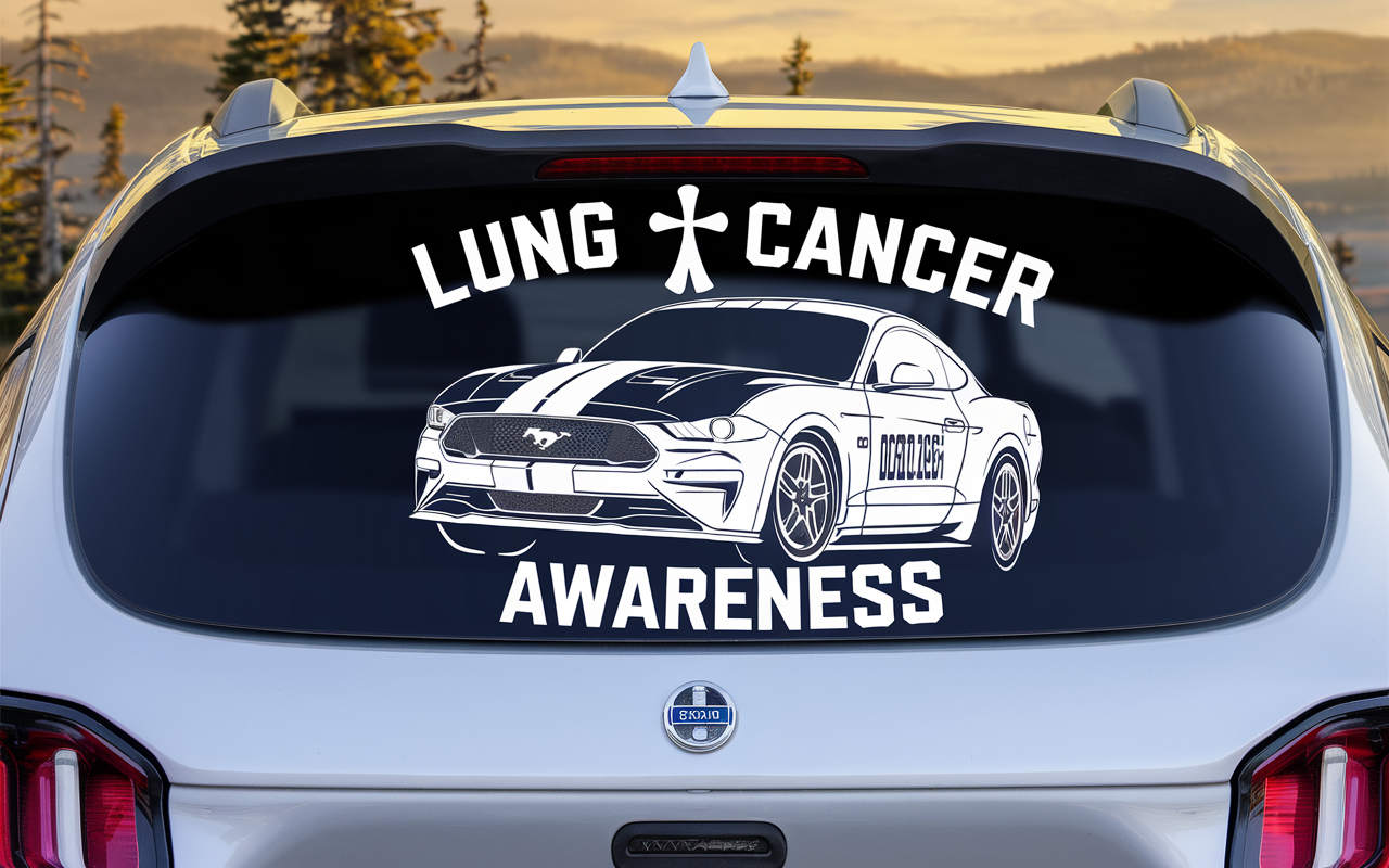 Mustang car decal lung cancer