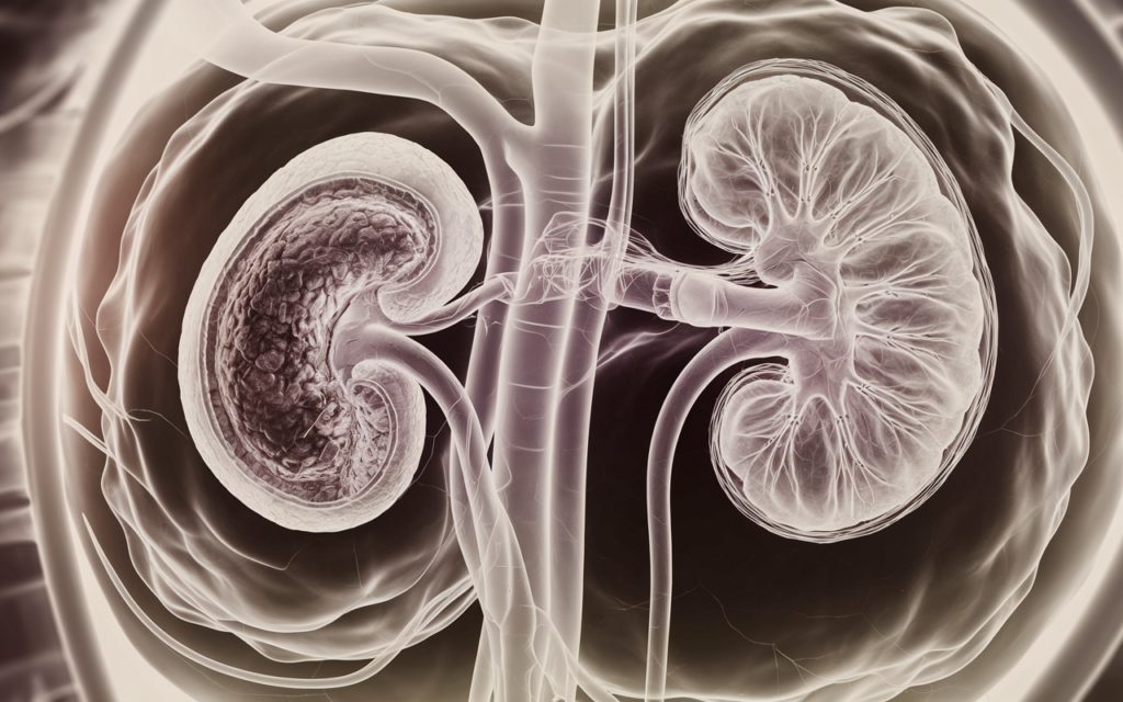 Cortical thinning kidney CT