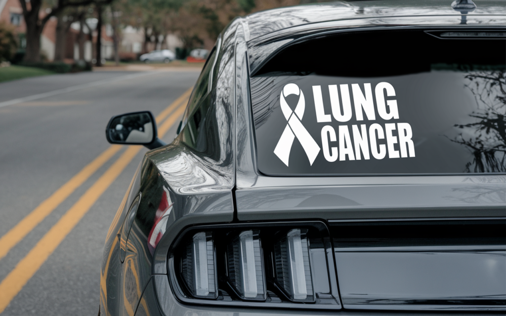 Mustang car decal lung cancer