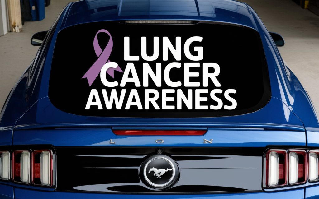 Mustang car decal lung cancer